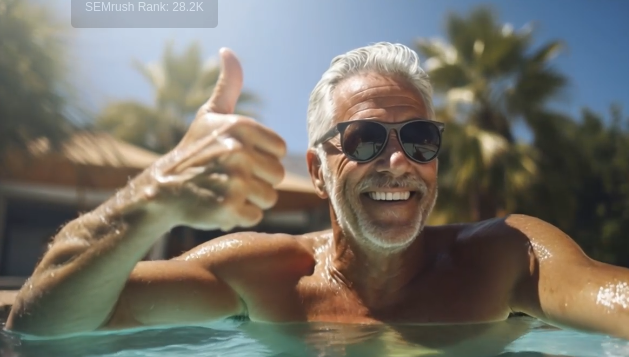 Senior-Homme-Profitant-de-la-Piscine-d’Eté